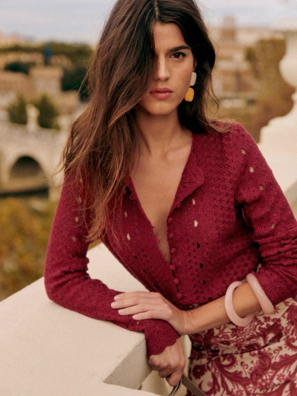 Sezane Noelia Cardigan - Burgundy
